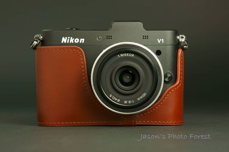 Handmade Vintage Full Real Leather Camera Case for Nikon V1(For 10mm/f2